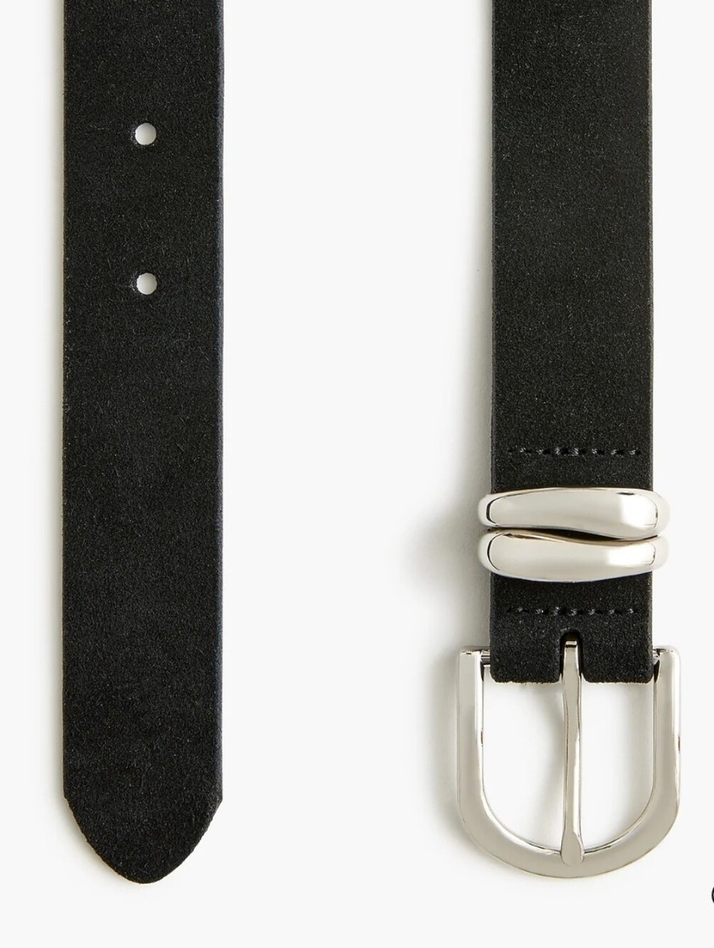 NWT J. Crew Double Keeper Black Suede Leather Belt Women's Medium/Large - Picture 3 of 7